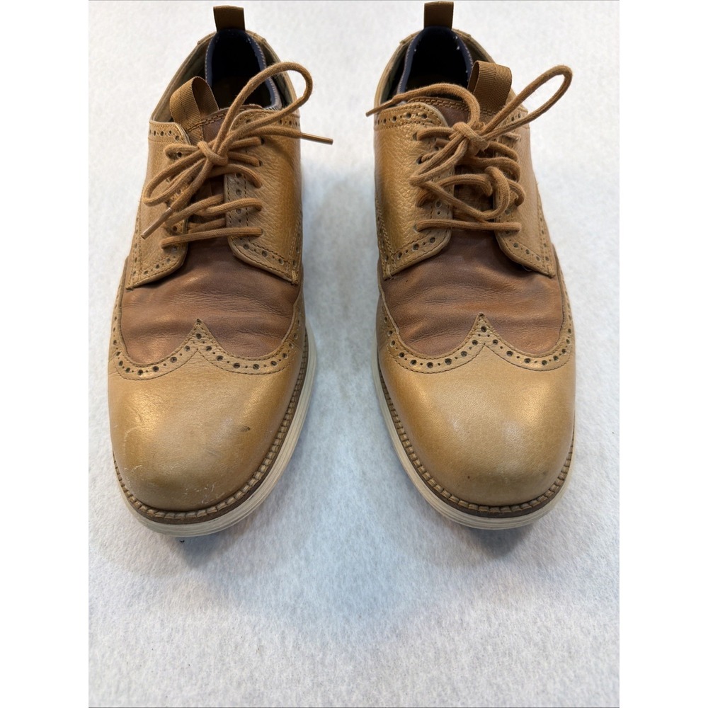 Cole Haan Men's Wingtip Oxford Casual Dress Shoes Size 12M Brown Tan
